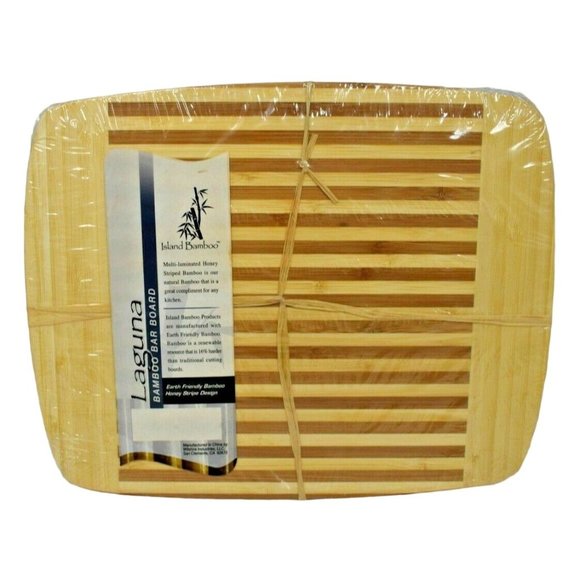Island Bamboo Laguna Bamboo Bar Cutting Board with Cheese Knife New - Picture 2 of 2